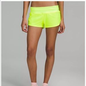Lululemon Speed Up Low-Rise Lined Shorts HIGHLIGHTER color